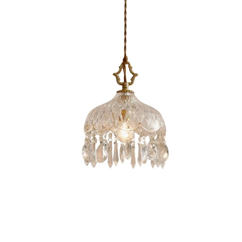 Suspension Chambre Rétro En Verre LED Élégante