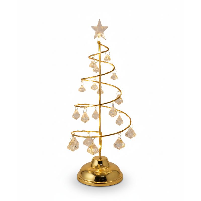 Lampe De Table Arbre De Noël LED En Cristal