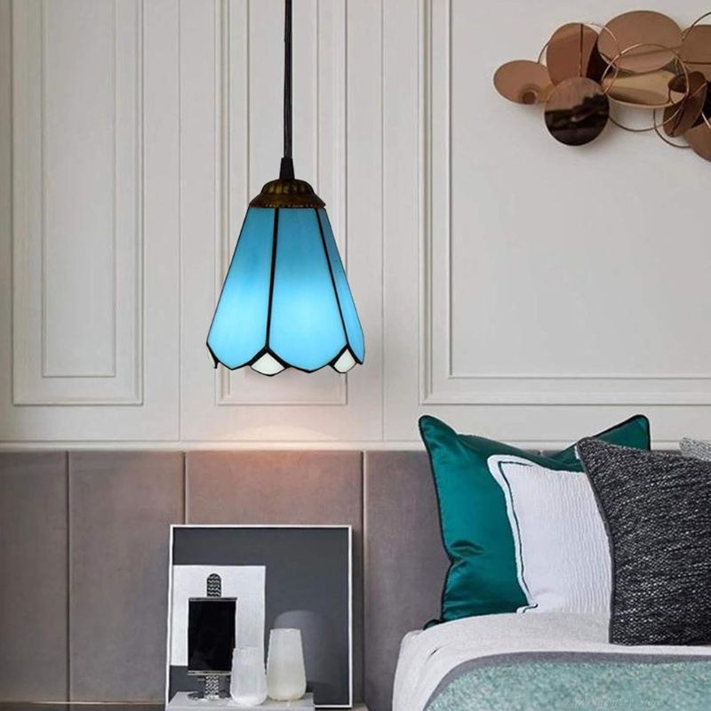 Lampe Tiffany Nuances Bleu Méditerranéen