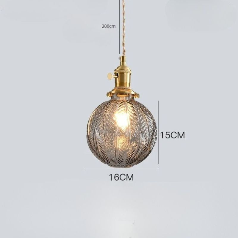 Suspension Vintage Charme Loft En Verre Sablé