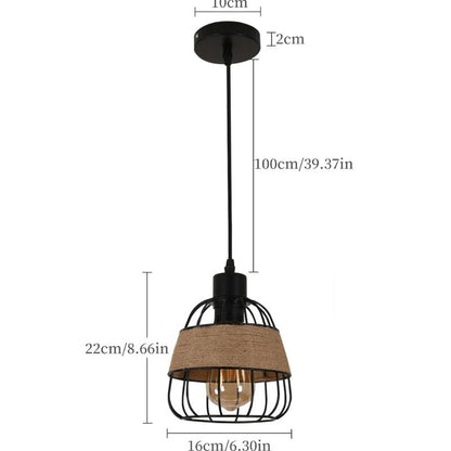 Suspension Industrielle Design Cage Rétro Élégant