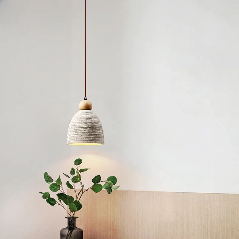 Lampe Vintage LED Suspendue En Pierre Sculptée