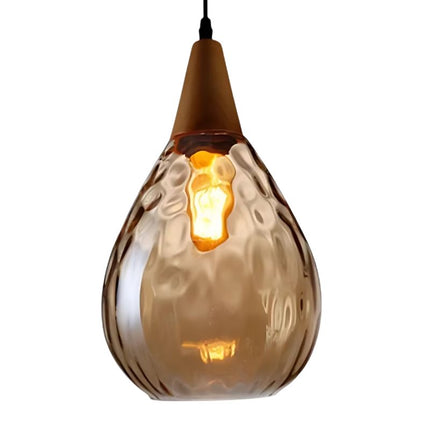 Suspension Industrielle en Verre Design Goute d’Eau