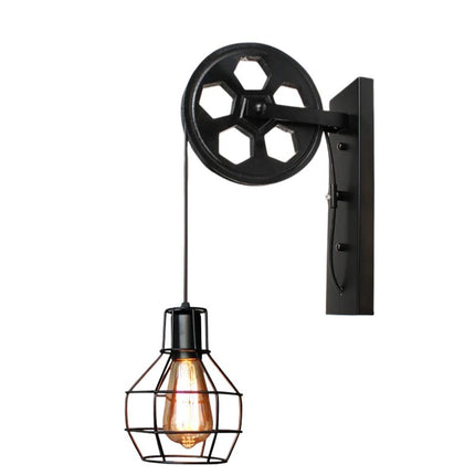 Applique Murale Design Vintage Avec Poulie