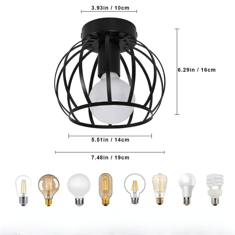 Lampe Industrielle Suspension Ronde En Métal