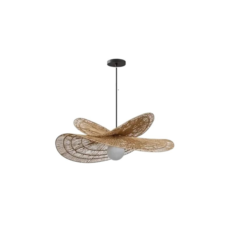 Suspension Escalier Luminaire Déco Rotin Naturel