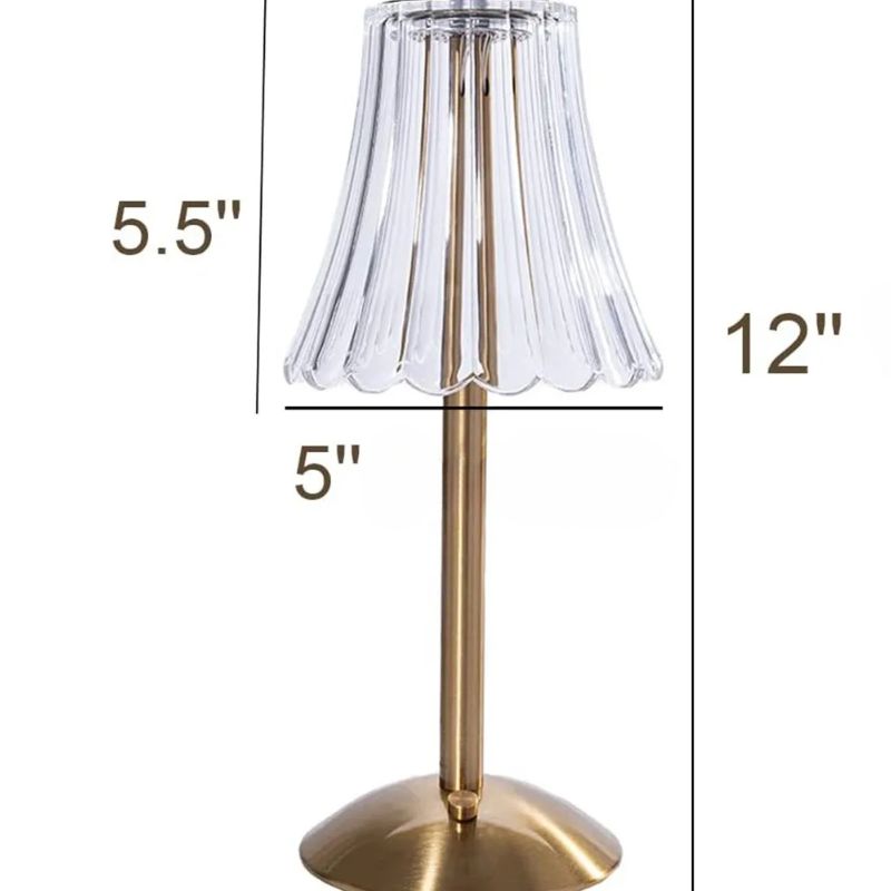 Lampe De Table Cristal Avec Pied Doré Chic
