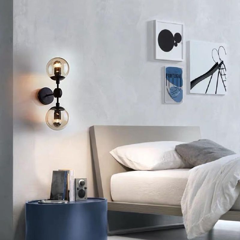 Applique Murale Salle à Manger Avec 2 Boules Givrées