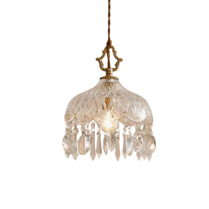 Suspension Chambre Rétro En Verre LED Élégante