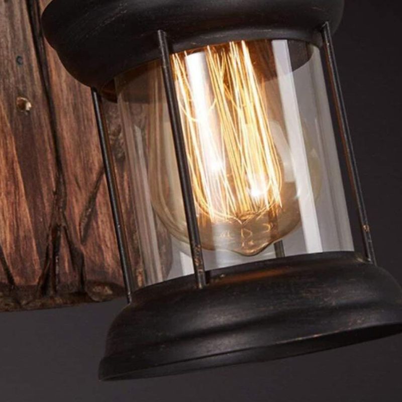 Applique Murale Industrielle Vintage Avec Lanterne En Métal