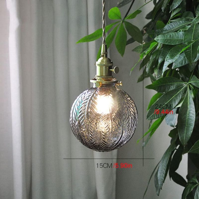 Suspension Vintage Charme Loft En Verre Sablé