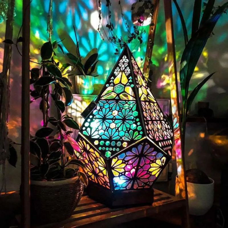 Lampe Bohème Géométrique En Bois