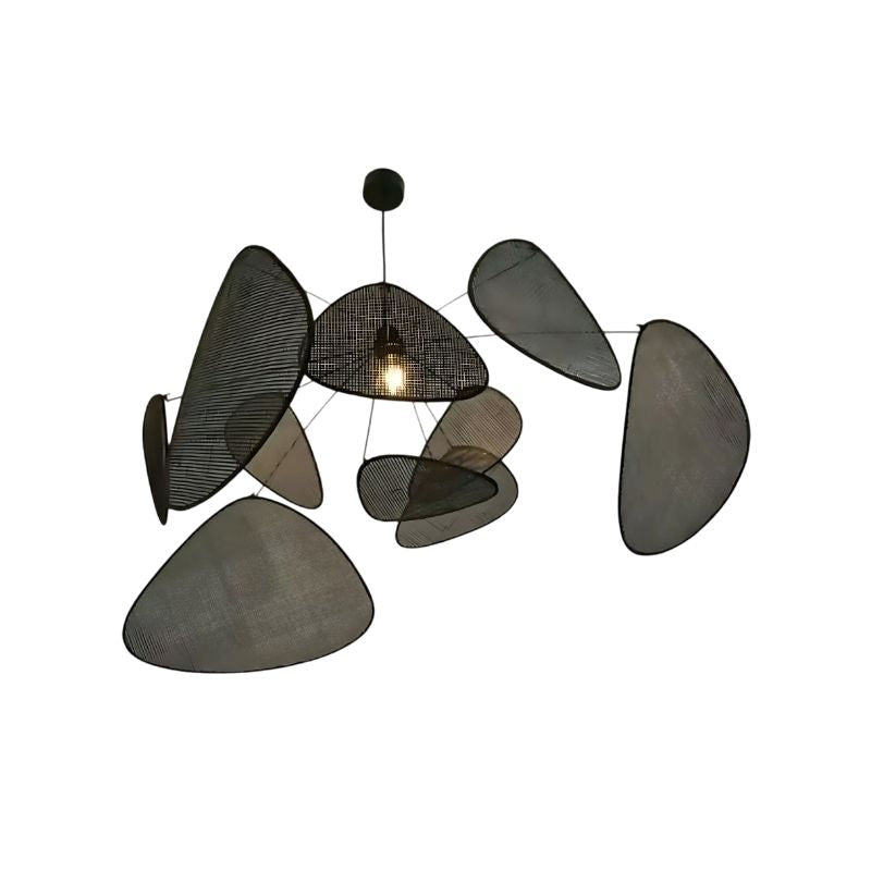 Suspension Japonaise en Rotin Noir