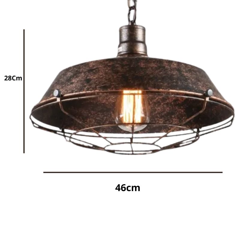Suspension Industrielle Fer Forgé Vintage