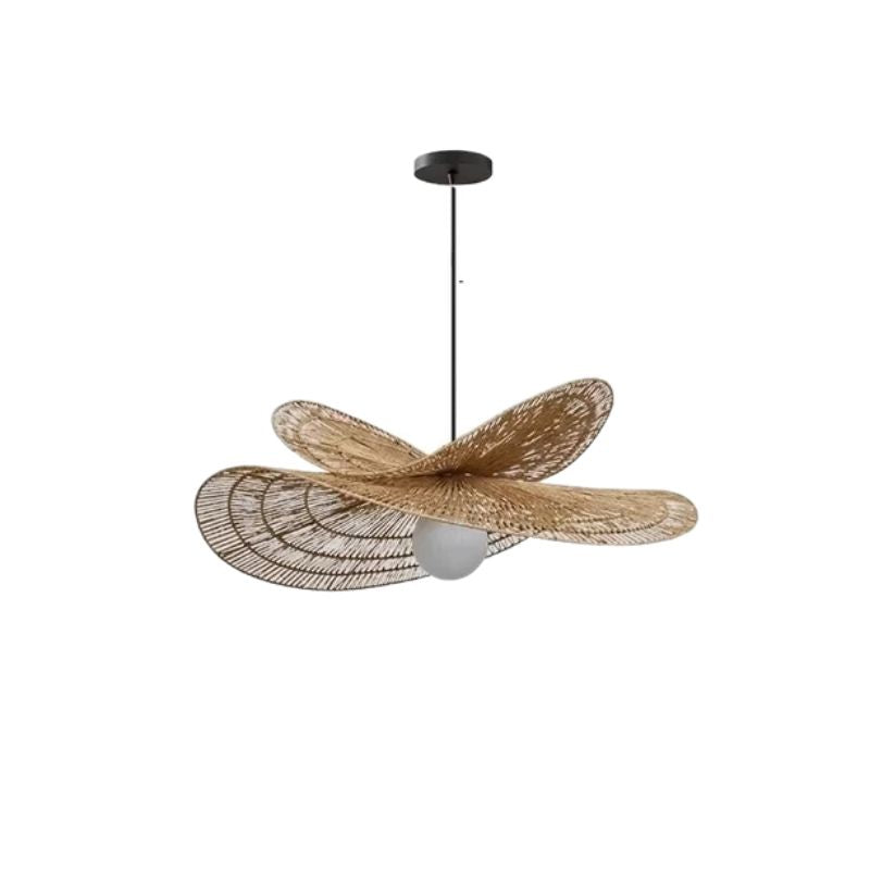 Suspension Escalier Luminaire Déco Rotin Naturel