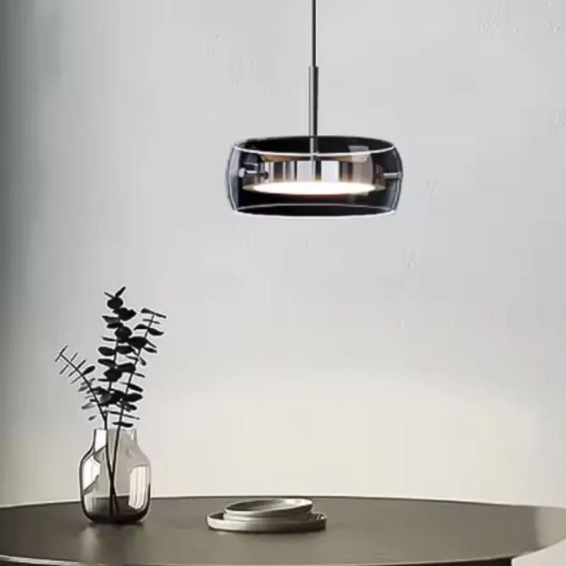 Suspension Design En Verre Fumé Élégant