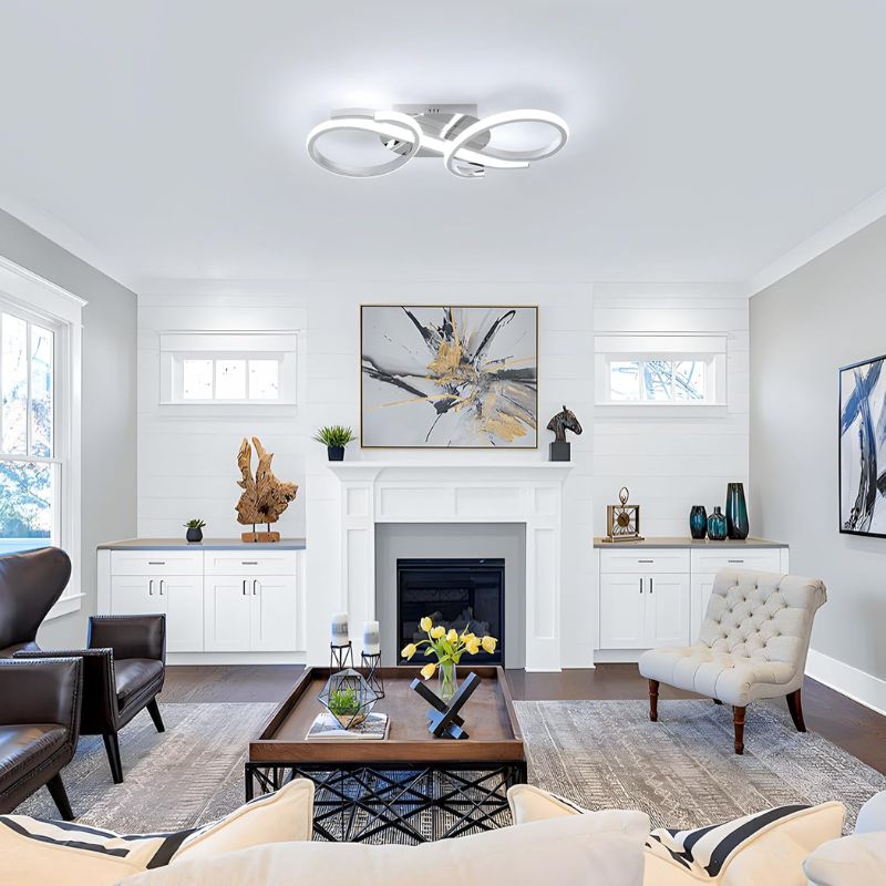 Lampe Design Géométrique Murale Argentée