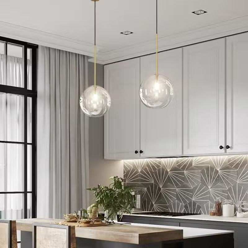 Suspension Moderne en Forme de Boule Transparente