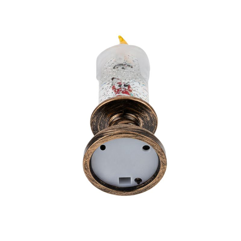 Lampe De Table Bougie De Noël Avec Père Noël Et Effet Neige Lumineux