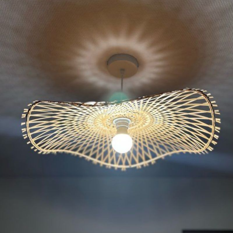 Suspension Salon Artisanale Finition Bambou