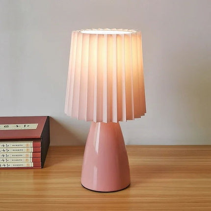 Lampe De Table Chic Avec Abat-Jour Plissé