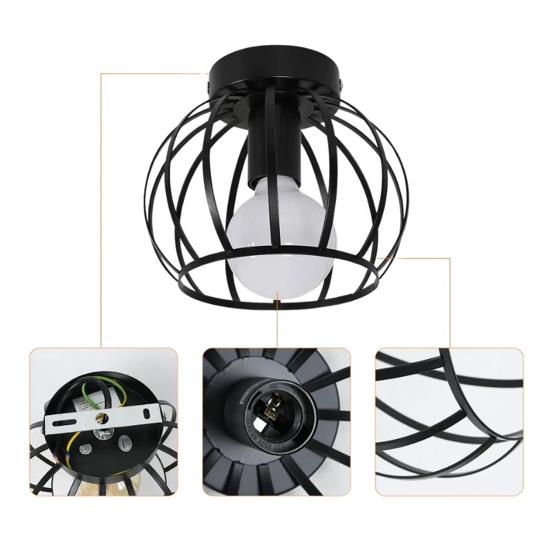 Lampe Industrielle Suspension Ronde En Métal