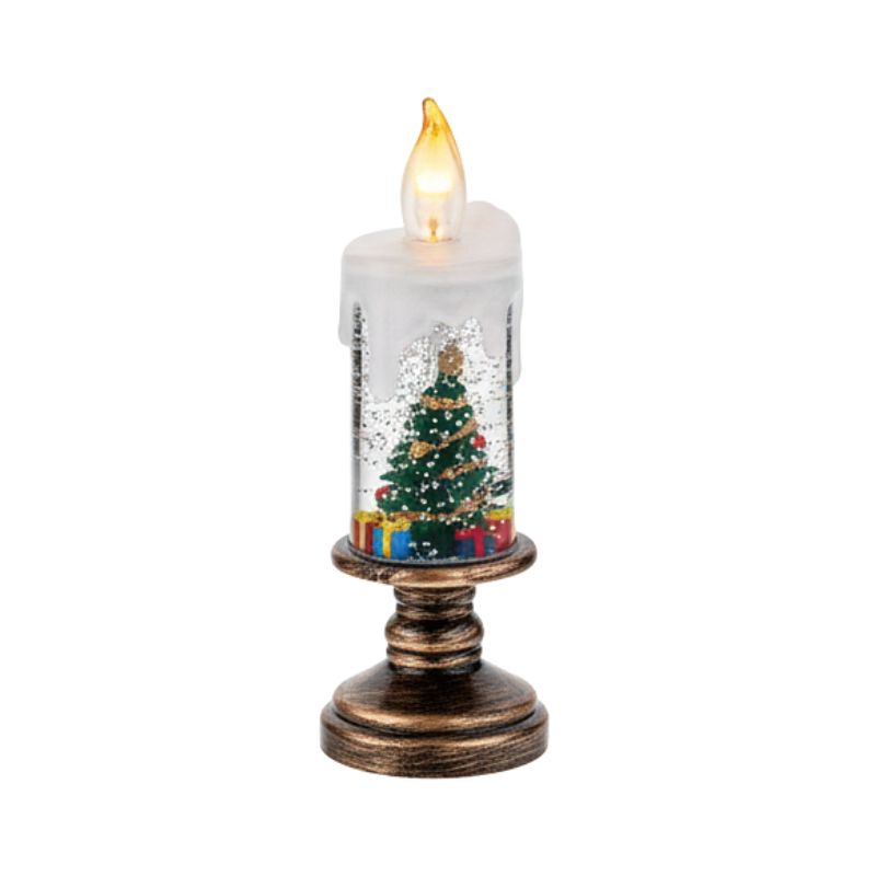 Lampe De Table Bougie De Noël Avec Sapin Lumineux