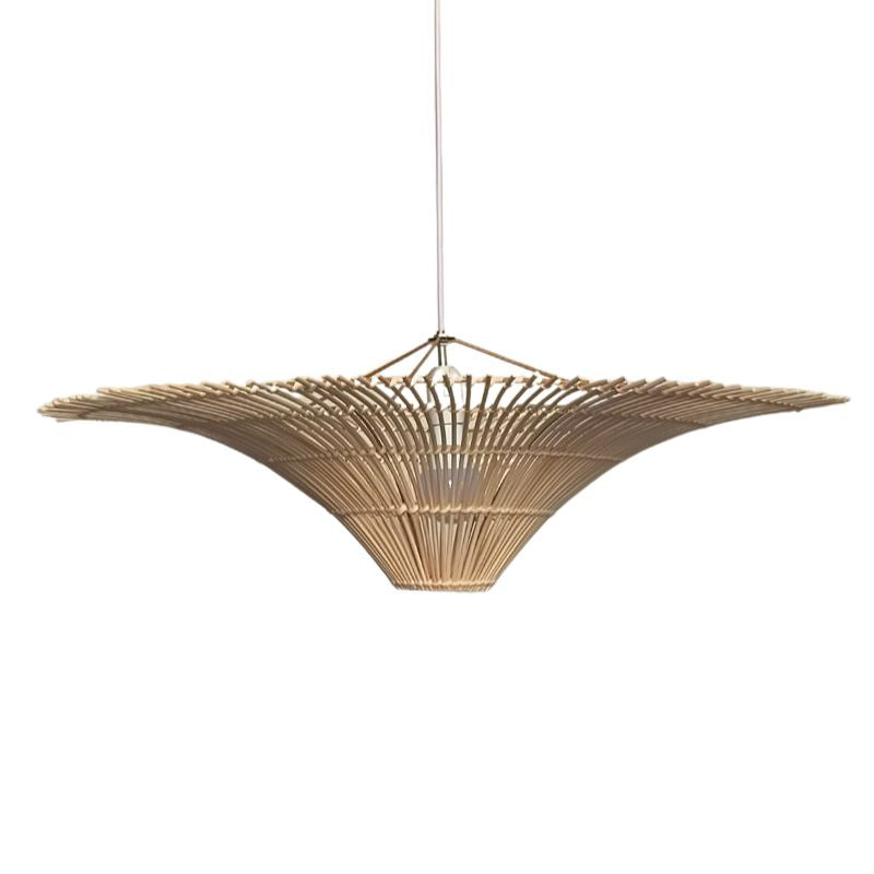 Suspension Japonaise Ronde Artisanale En Rotin