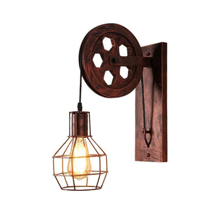 Applique Murale Design Vintage Avec Poulie