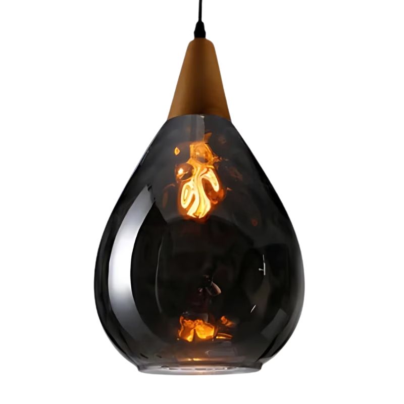 Suspension Industrielle en Verre Design Goute d’Eau