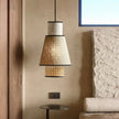Suspension Moderne Artisanale en Rotin