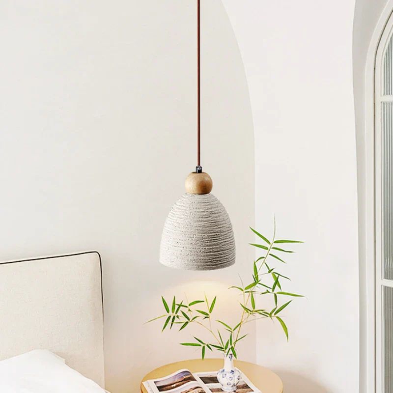 Lampe Vintage LED Suspendue En Pierre Sculptée