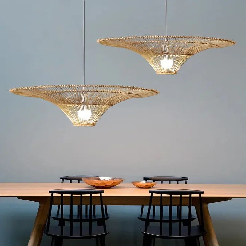 Suspension Japonaise Ronde Artisanale En Rotin