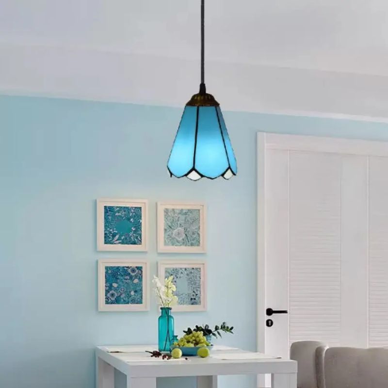 Lampe Tiffany Nuances Bleu Méditerranéen