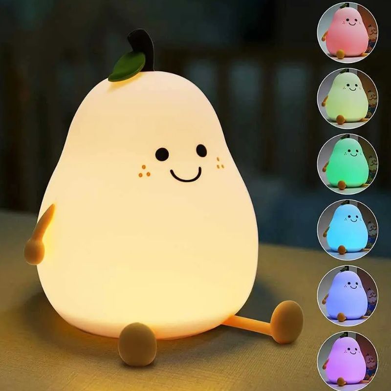Lampe De Nuit Enfant Poire Avec Couleurs Changeantes