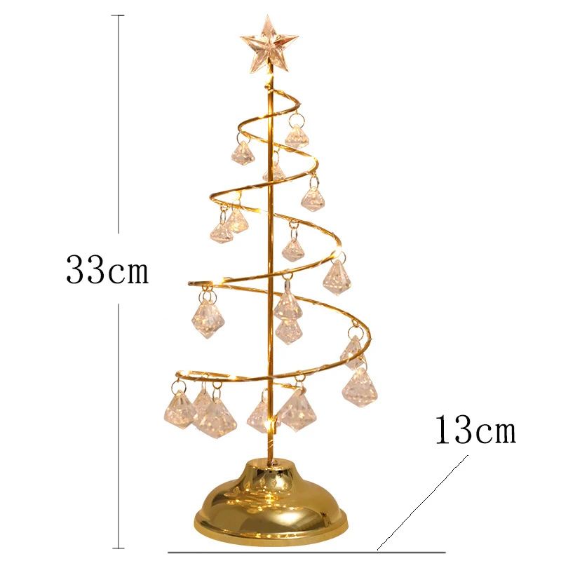 Lampe De Table Arbre De Noël LED En Cristal