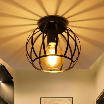 Lampe Industrielle Suspension Ronde En Métal