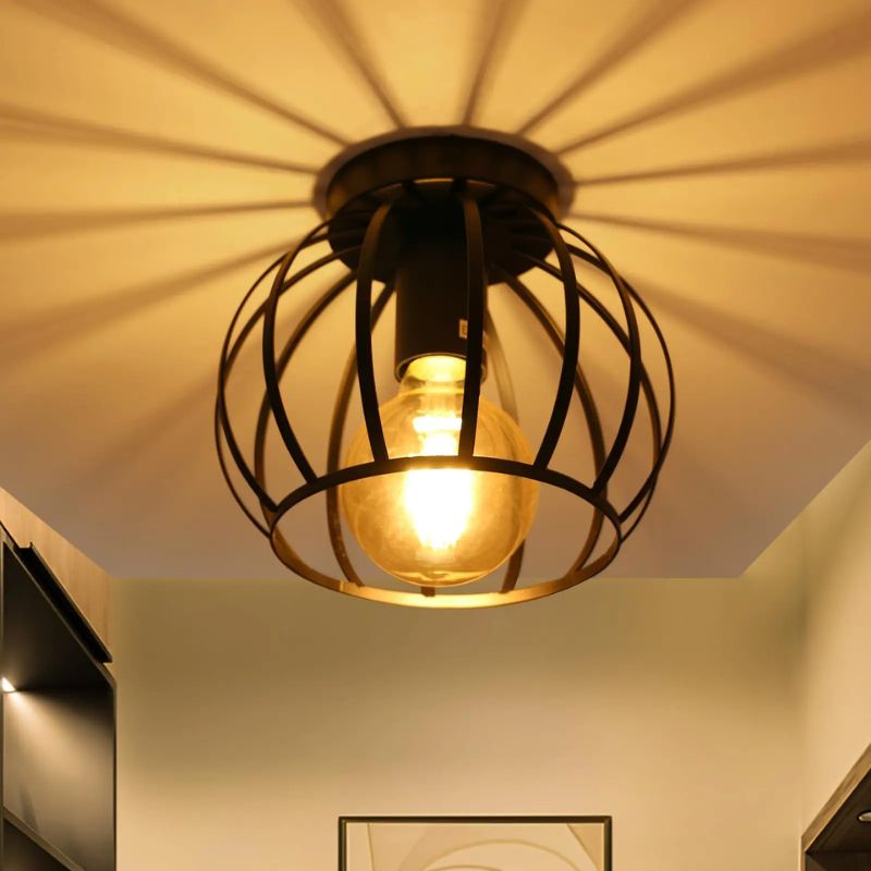 Lampe Industrielle Suspension Ronde En Métal