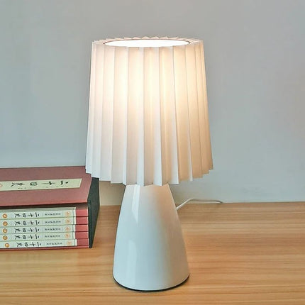 Lampe De Table Chic Avec Abat-Jour Plissé