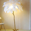 Lampadaire Moderne Avec Plume Blanche