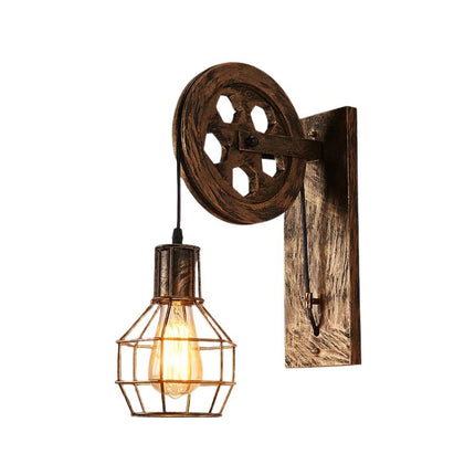 Applique Murale Design Vintage Avec Poulie