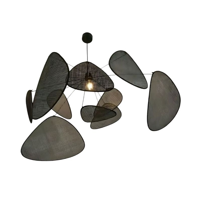 Suspension Japonaise en Rotin Noir