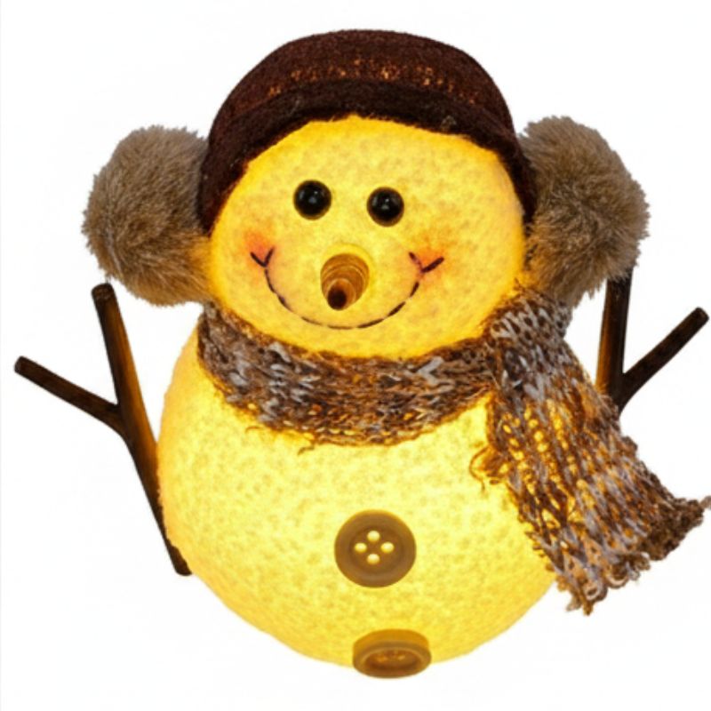Décoration De Noël Bonhomme De Neige Lumineux Avec Écharpe