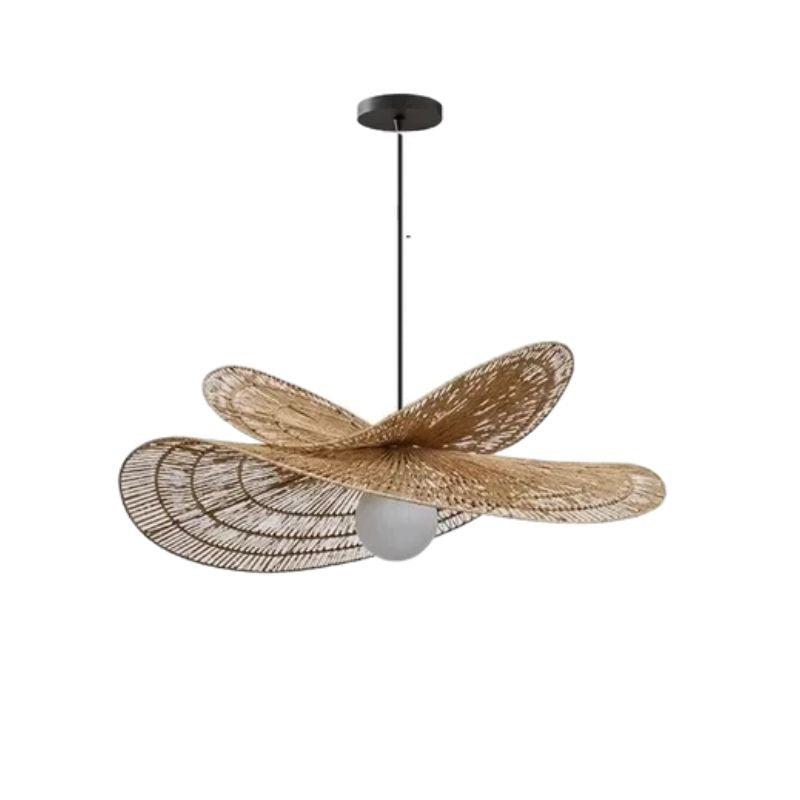 Suspension Escalier Luminaire Déco Rotin Naturel