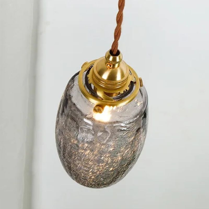 Suspension Vintage Verre Sculpté Ambiance Loft