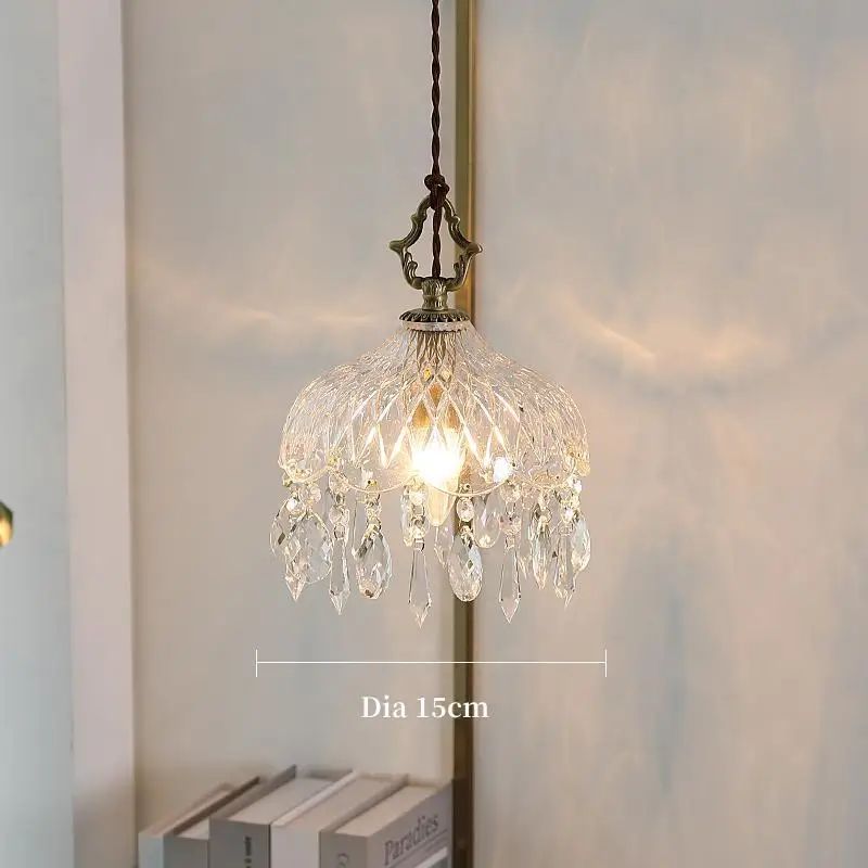 Suspension Chambre Rétro En Verre LED Élégante