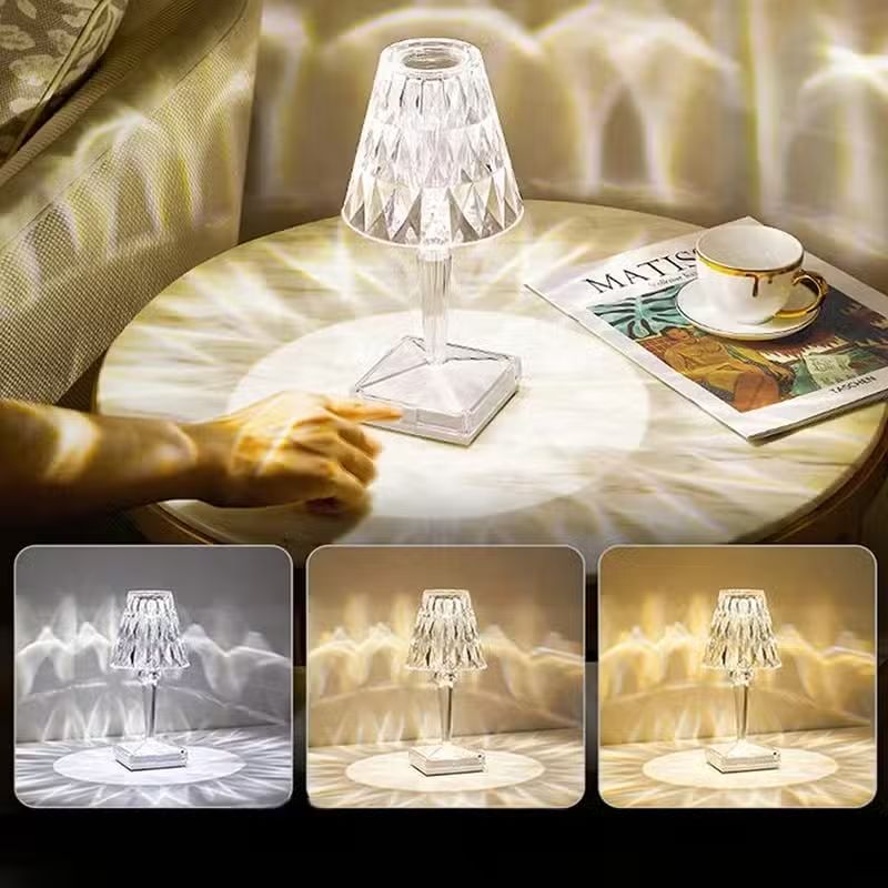 Lampe de Table Tactile en Cristal