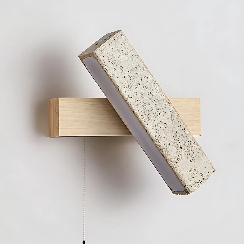 Applique Murale Bohème en Bois et Pierre Naturelle