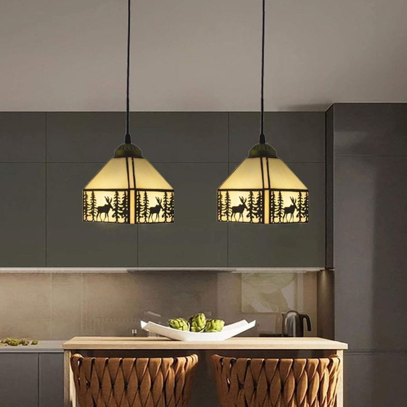 Lampe Tiffany Motif Cerf Artistique