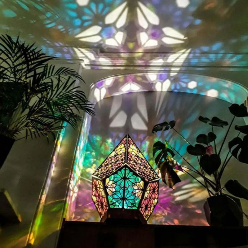 Lampe Bohème Géométrique En Bois